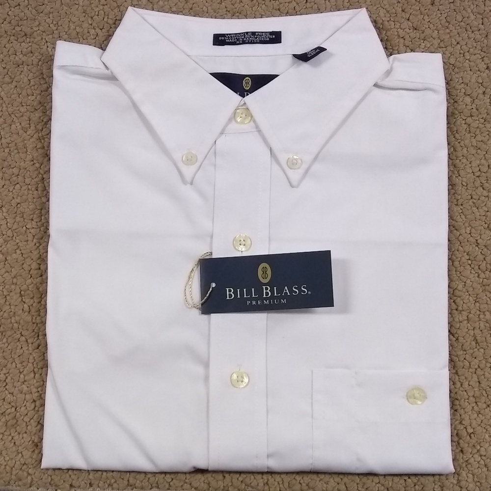 Bill Blass L/S White Button-down Dress Shirt Med.